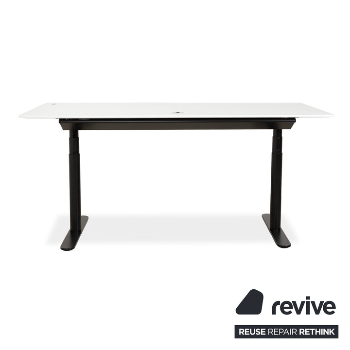 Montana HiLow Holz Schreibtisch Weiß elektrische Funktion