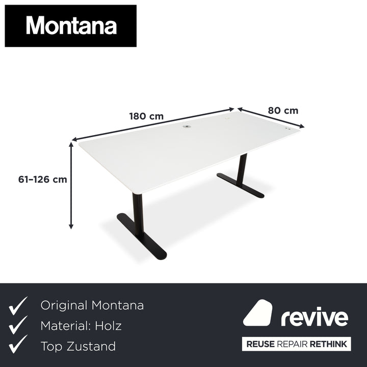 Montana HiLow Holz Schreibtisch Weiß elektrische Funktion