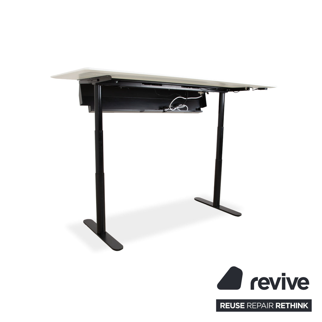 Montana HiLow Holz Schreibtisch Weiß elektrische Funktion