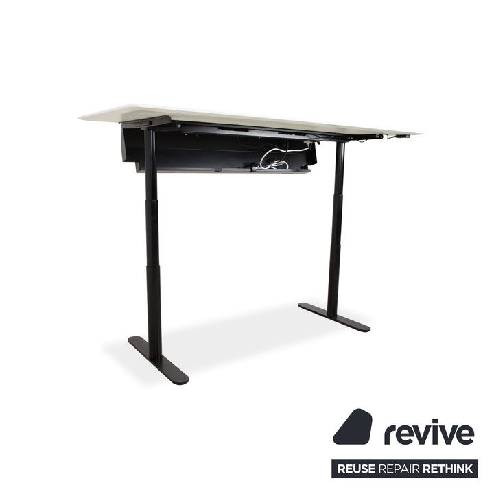 Montana HiLow Holz Schreibtisch Weiß elektrische Funktion