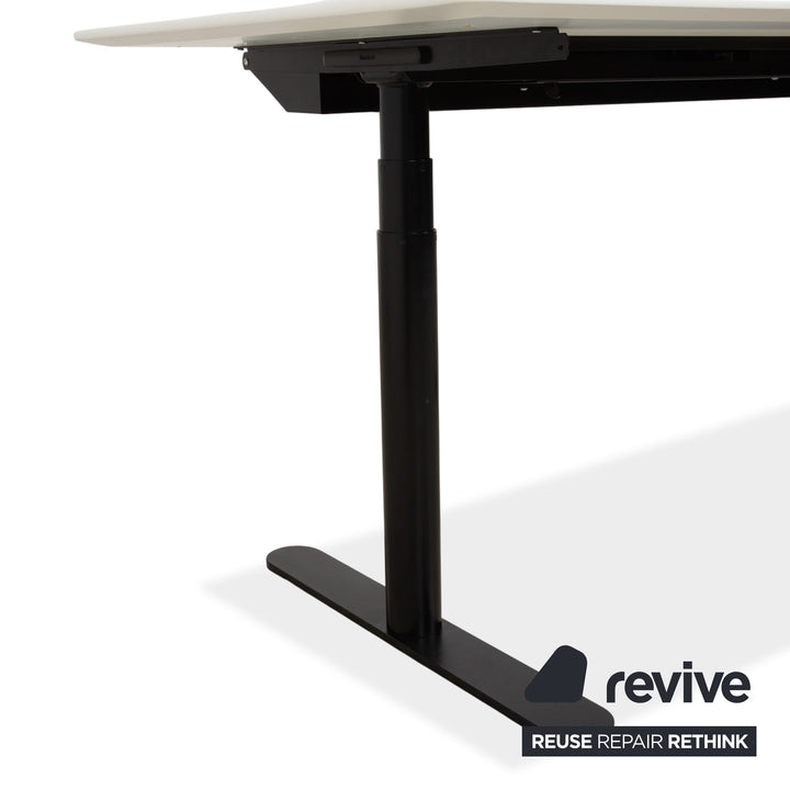 Montana HiLow Holz Schreibtisch Weiß elektrische Funktion