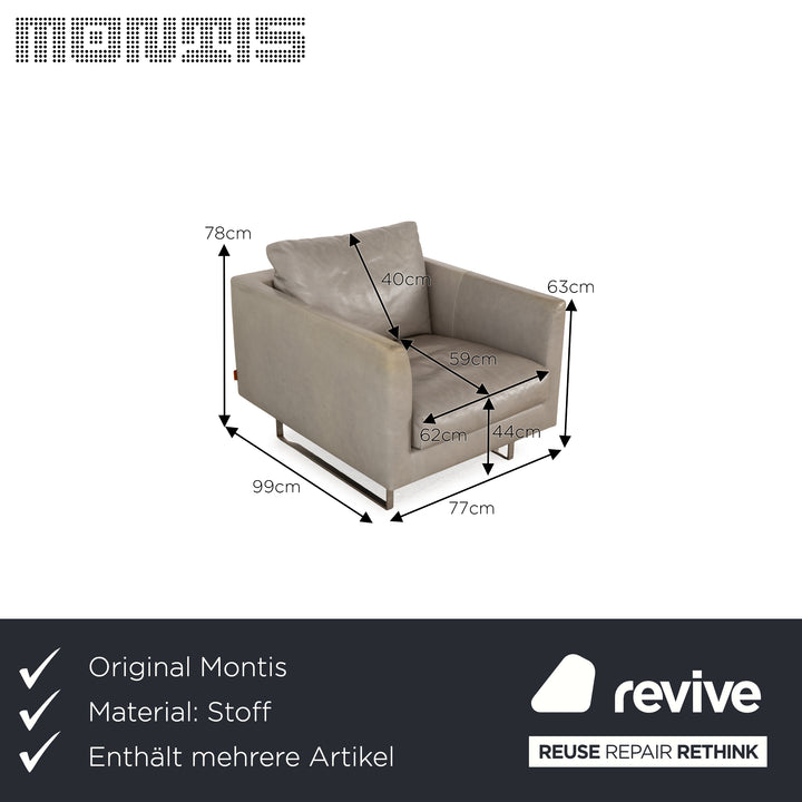 Montis Axel Leather Armchair Set Grey Greige sx Armchair