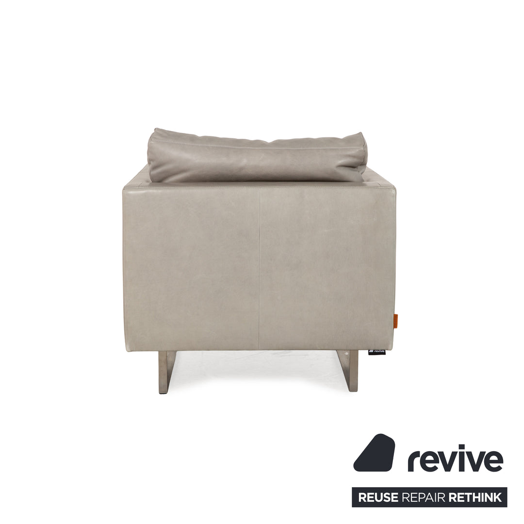 Montis Axel Leder Sessel Grau Greige