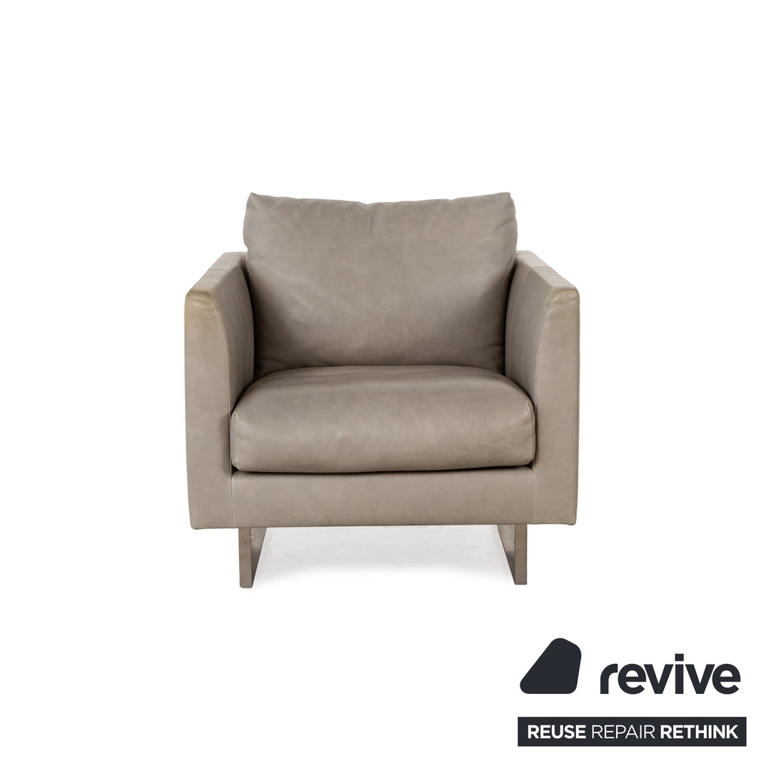 Montis Axel Leder Sessel Grau Greige