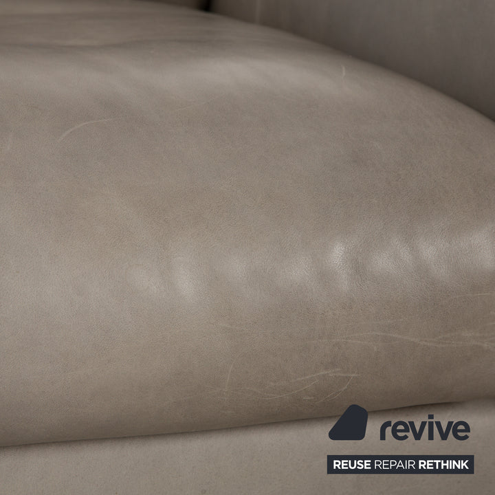 Montis Axel Leder Sessel Grau Greige