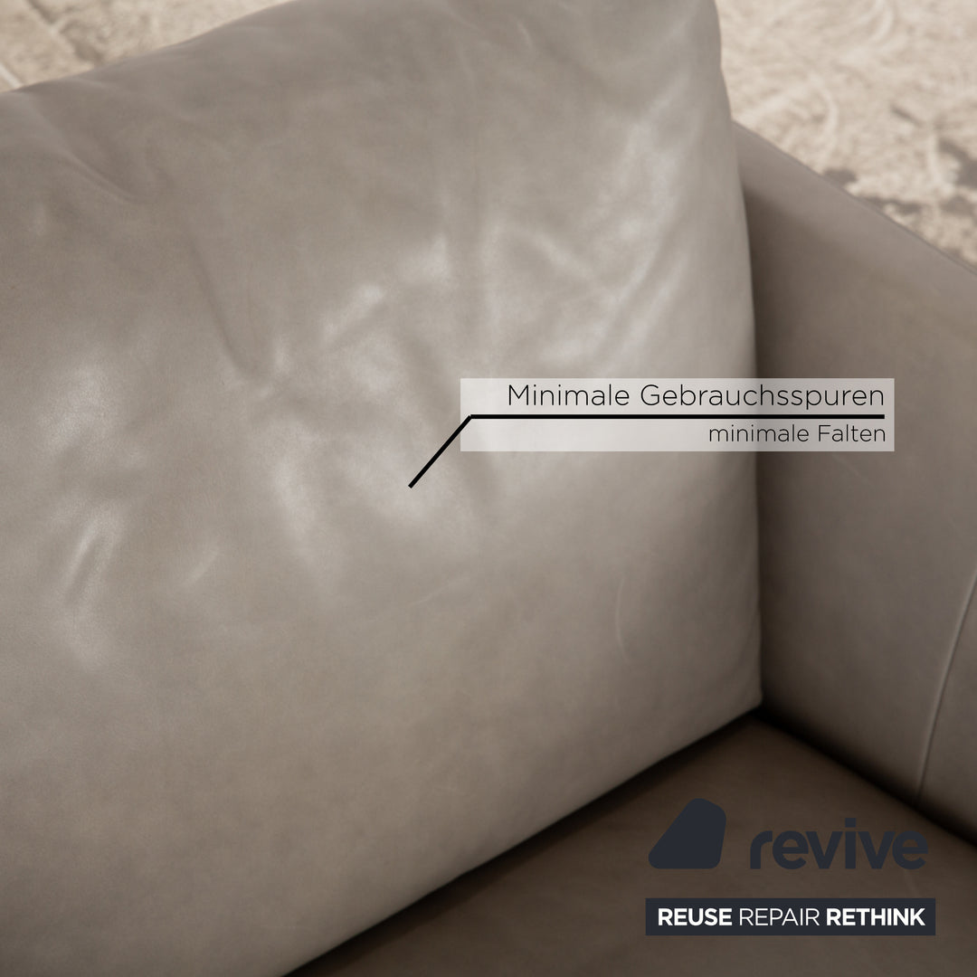 Montis Axel Leder Sessel Grau Greige