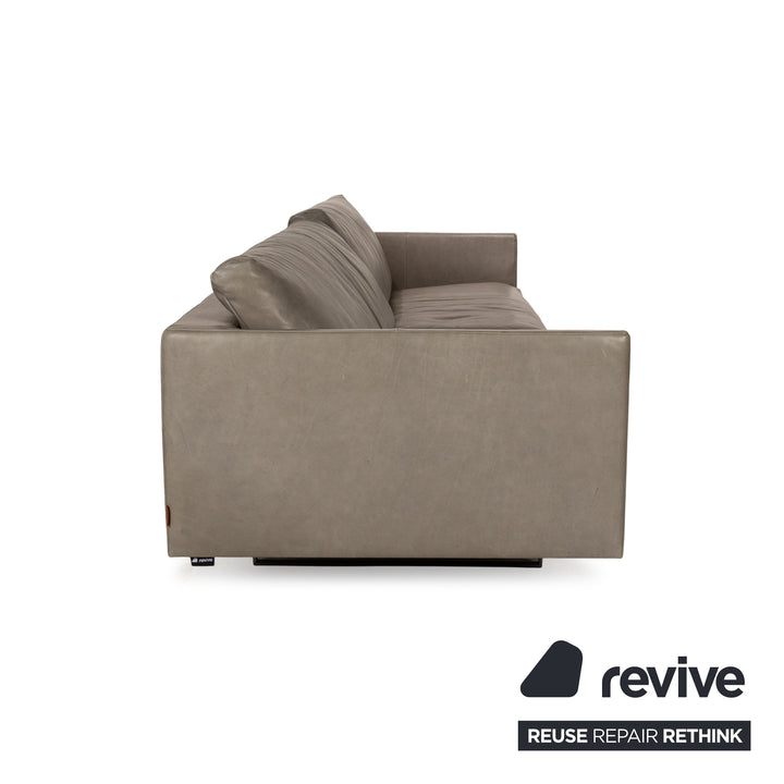 Montis Axel Leather Four-Seater Gray Sofa Couch