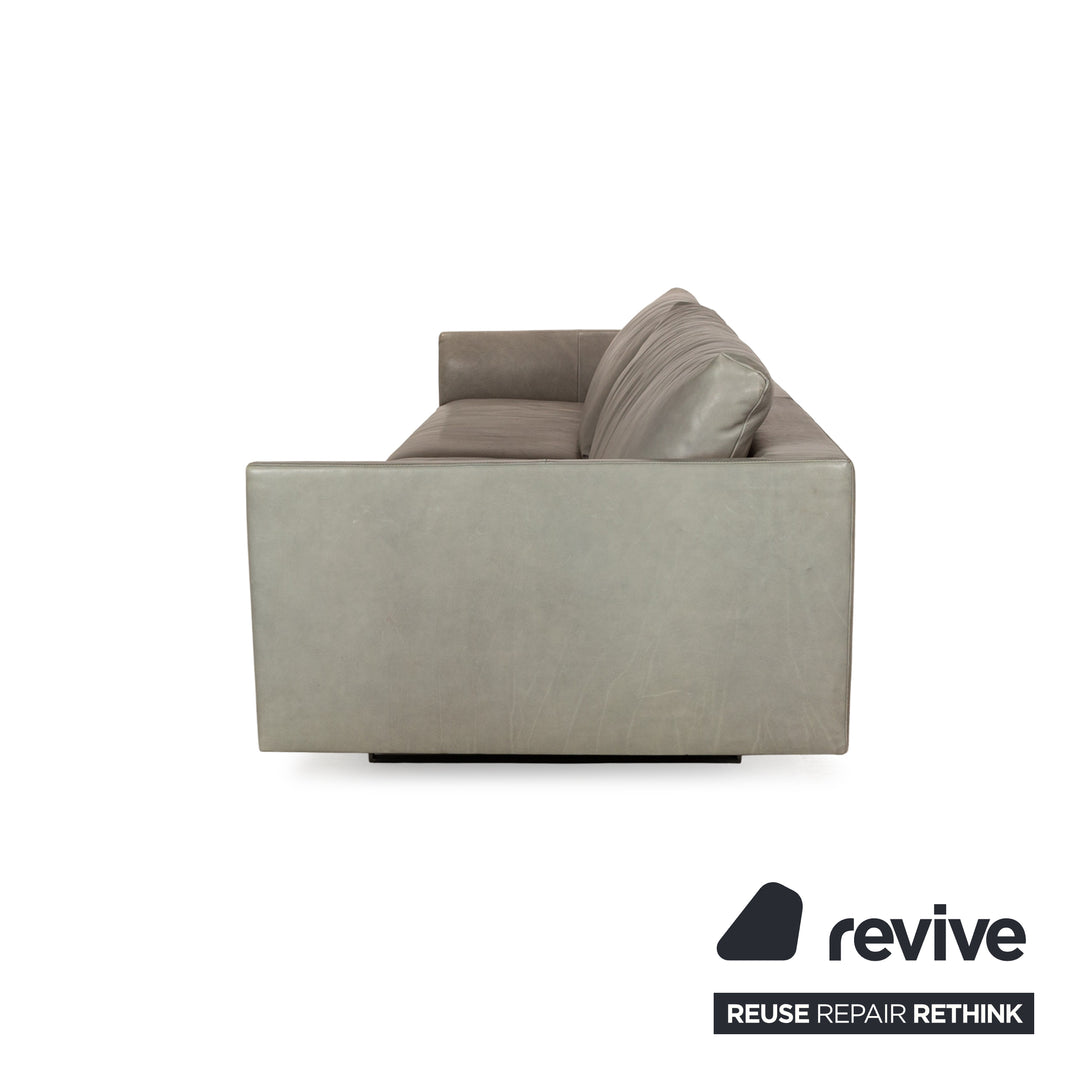 Montis Axel Leather Four-Seater Gray Sofa Couch