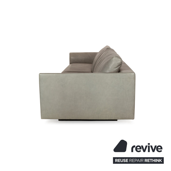 Montis Axel Leather Four-Seater Gray Sofa Couch