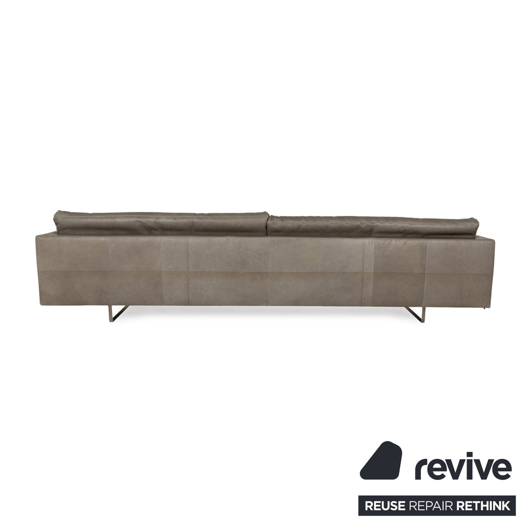 Montis Axel Leather Four-Seater Gray Sofa Couch