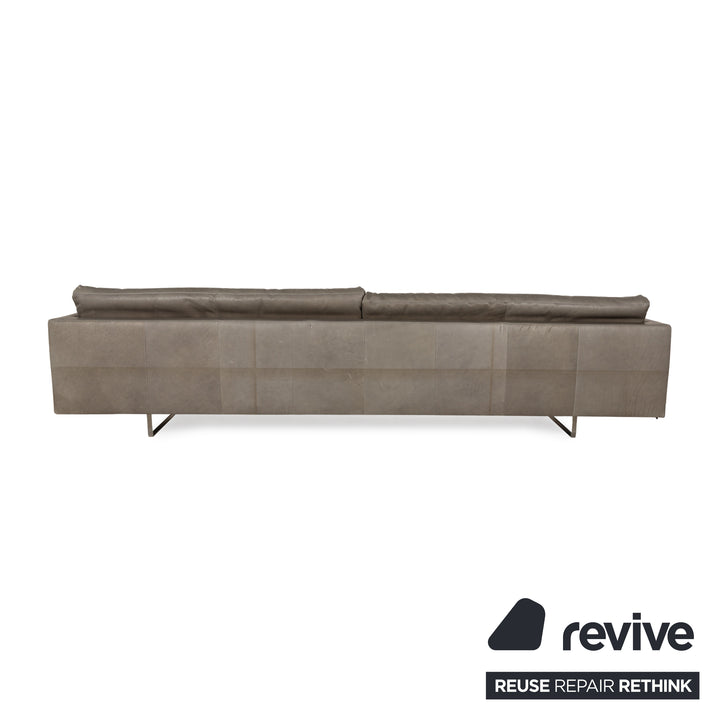 Montis Axel Leather Four-Seater Gray Sofa Couch