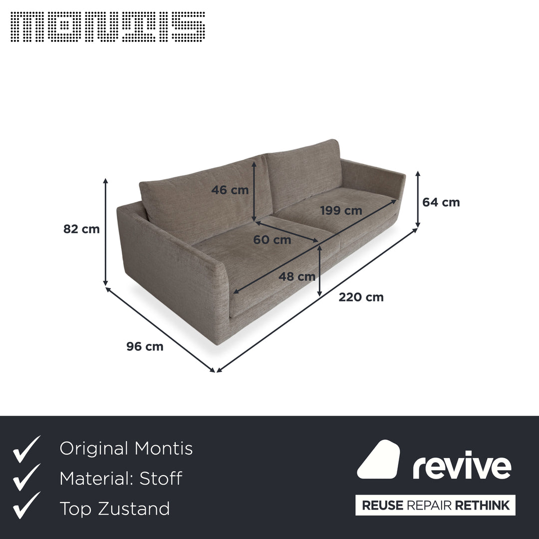 Montis Axel Stoff Viersitzer Grau Sofa Couch