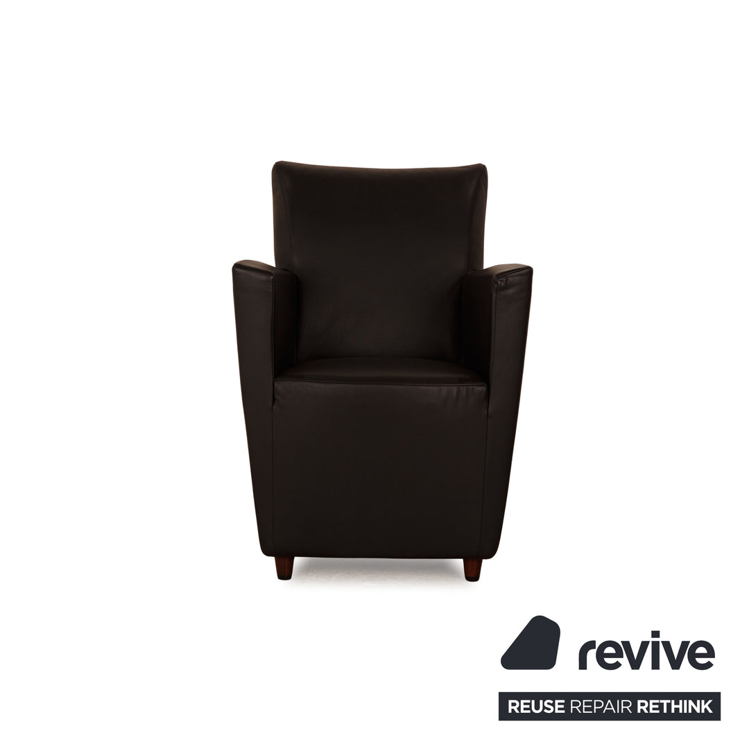 Montis leather armchair set black 2x armchairs