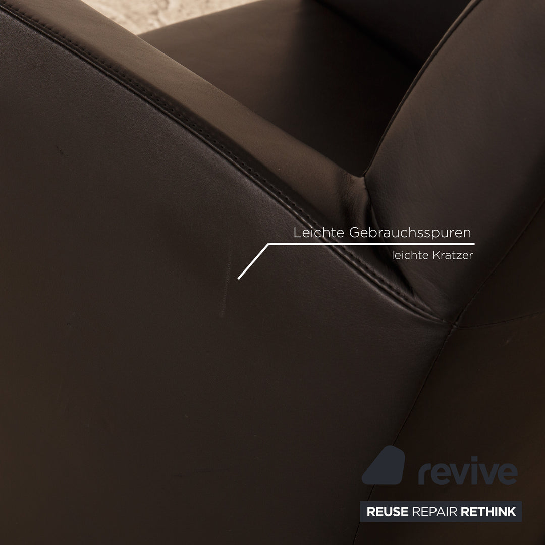 Montis leather armchair set black 2x armchairs