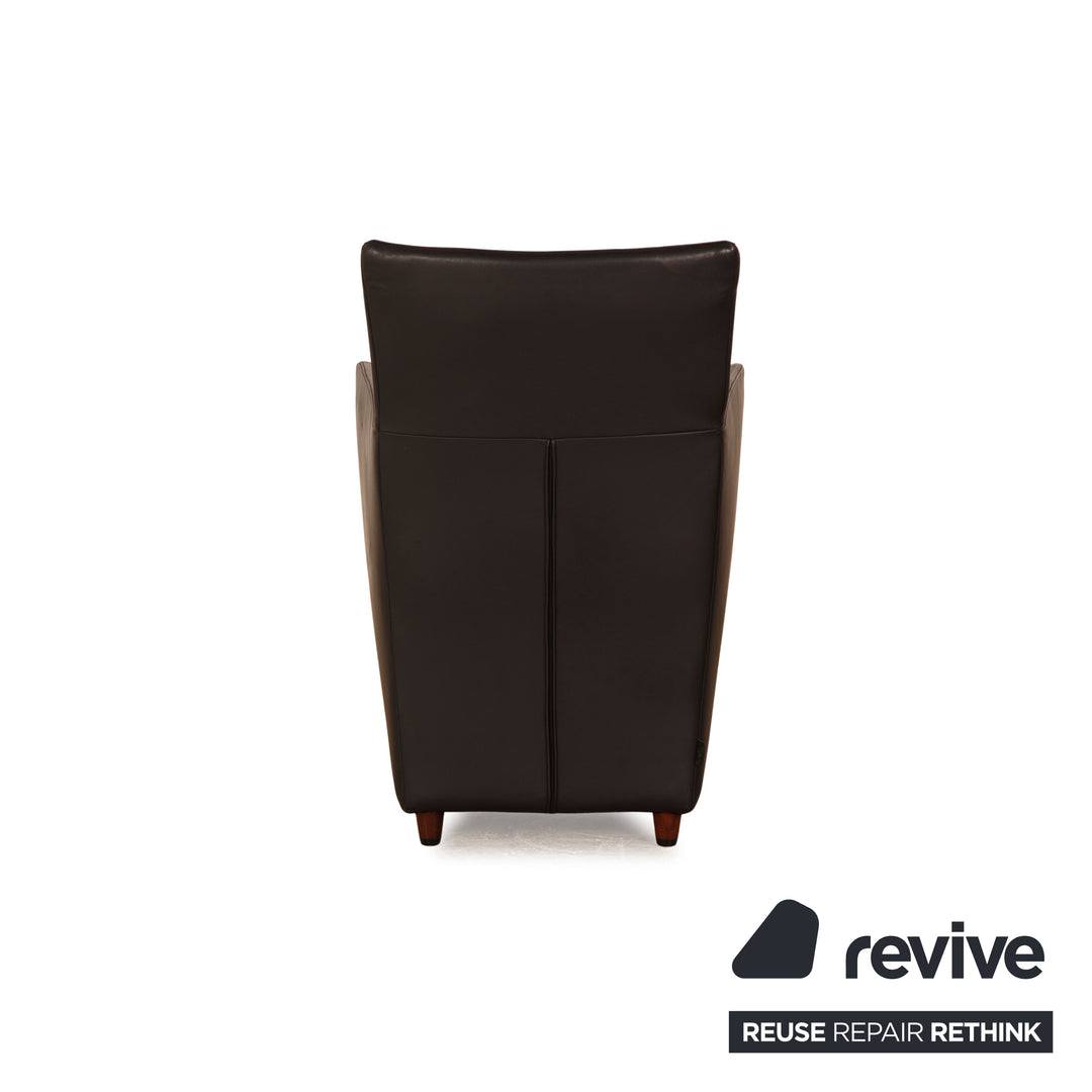 Montis leather armchair set black 3x armchairs