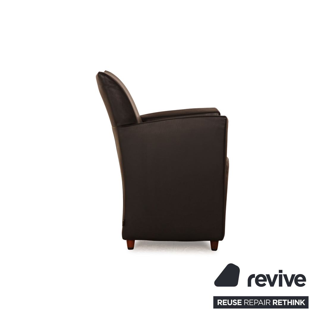 Montis leather armchair set black 3x armchairs