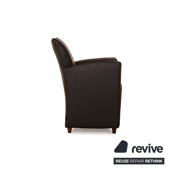 Montis leather armchair set black 3x armchairs