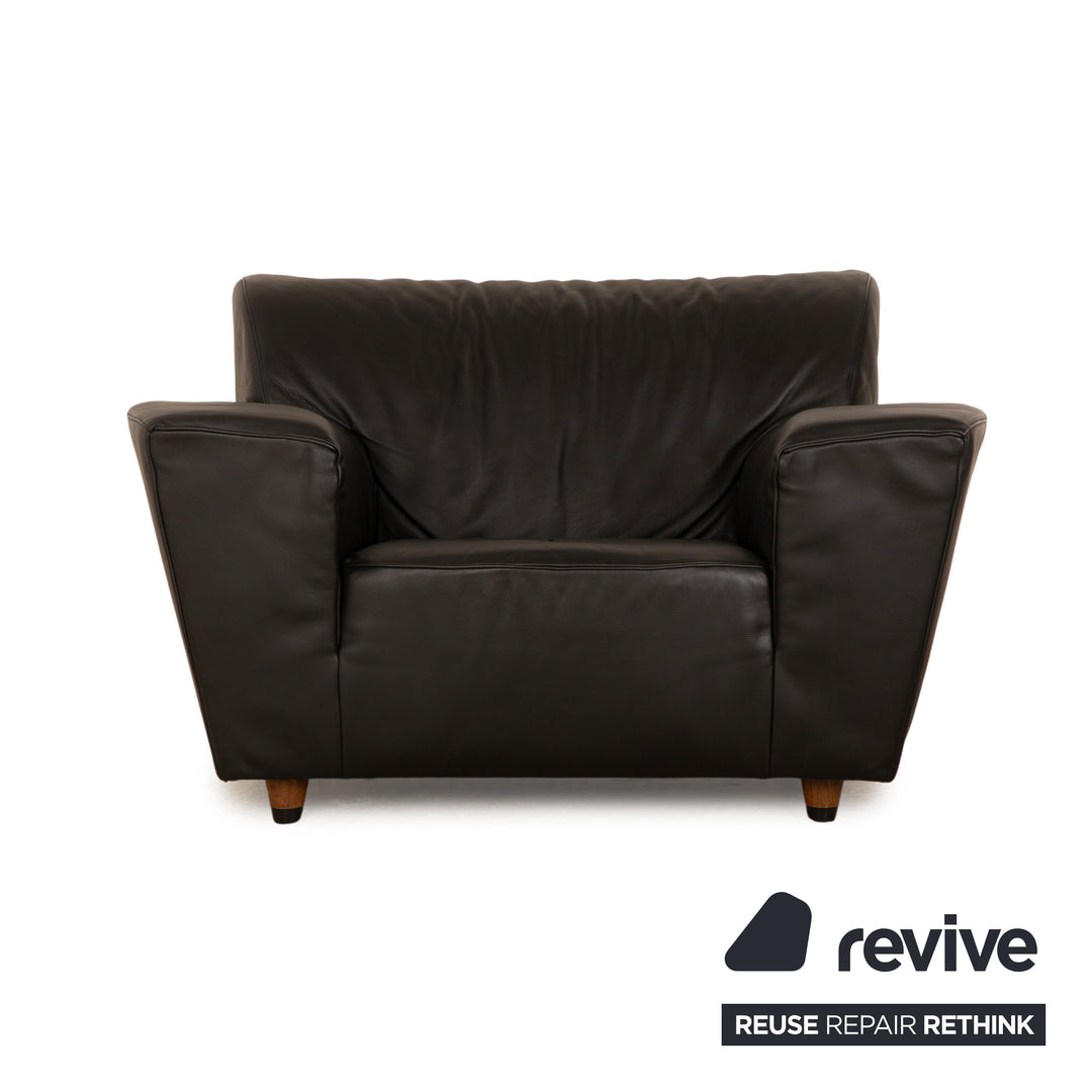 Montis Leather Armchair Black Loveseat