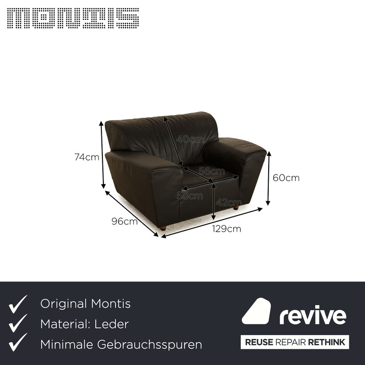 Montis Leather Armchair Black Loveseat