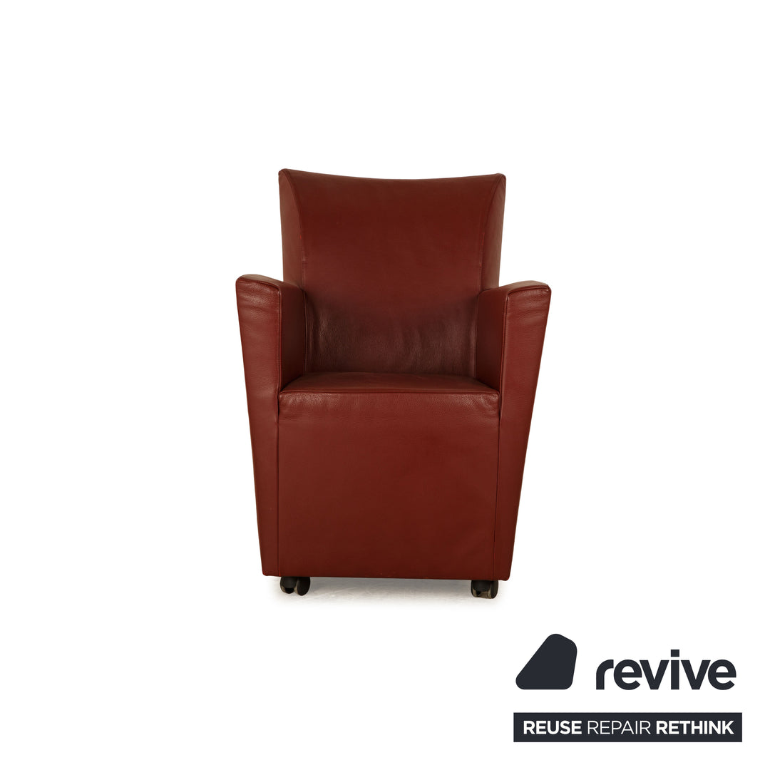 Montis leather armchair wine red