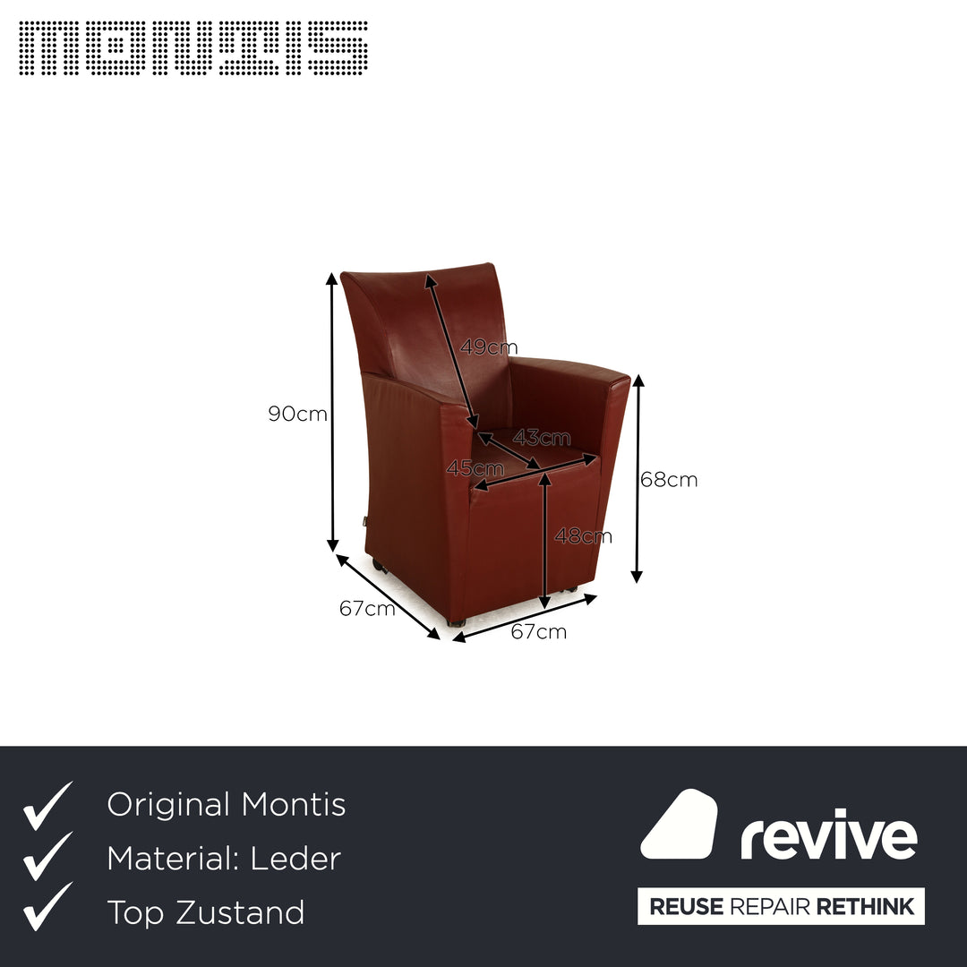 Montis leather armchair wine red
