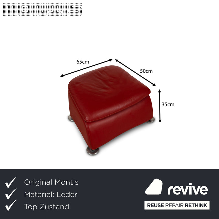 Montis Loge Leder Hocker Rot