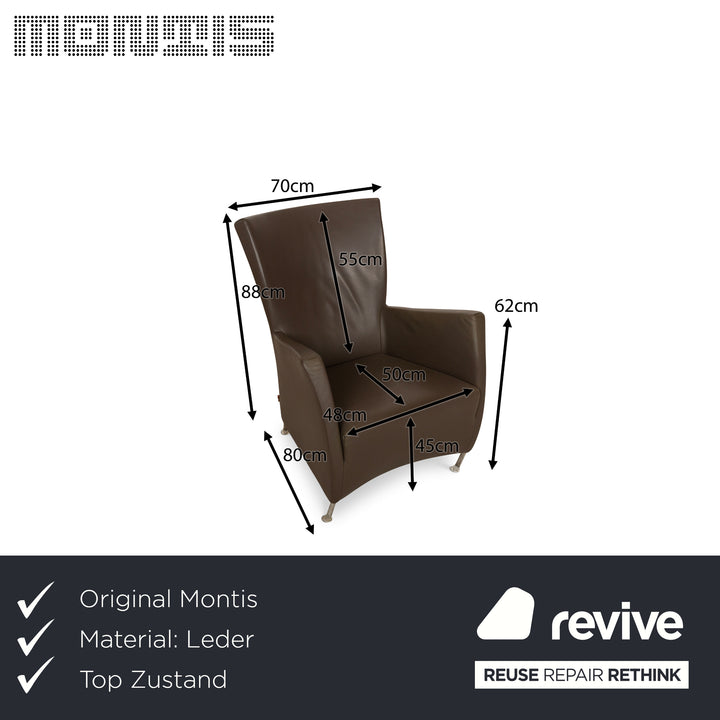 Montis Windy Leather Armchair Brown
