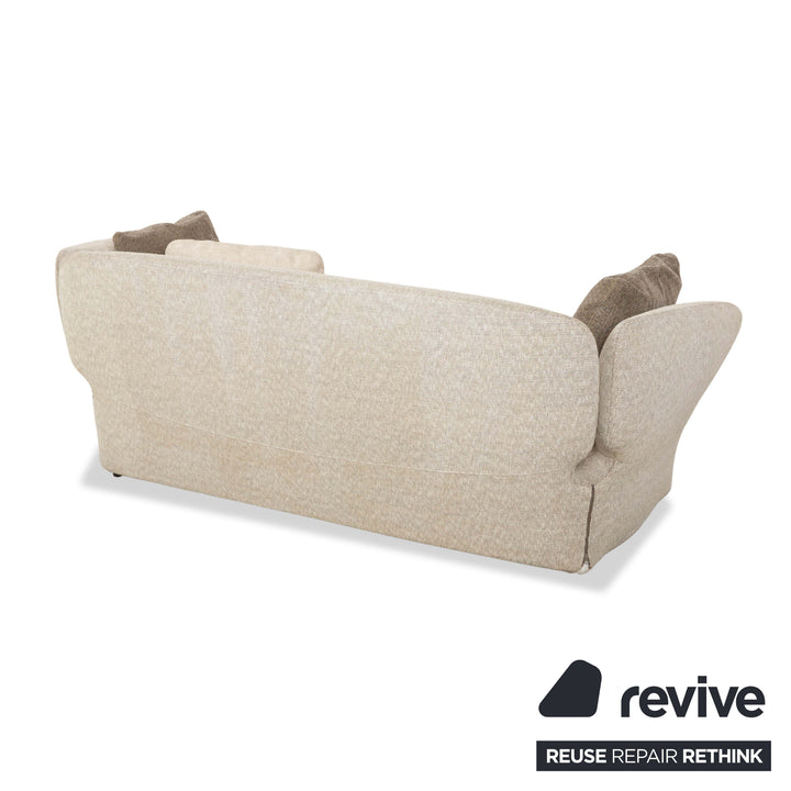 Moroso Bloomy Fabric Three Seater Beige Gray Sofa Couch