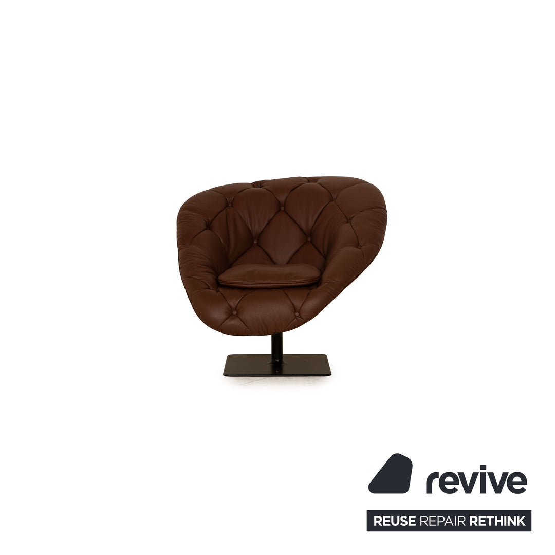 Moroso Bohemian Leather Armchair Brown