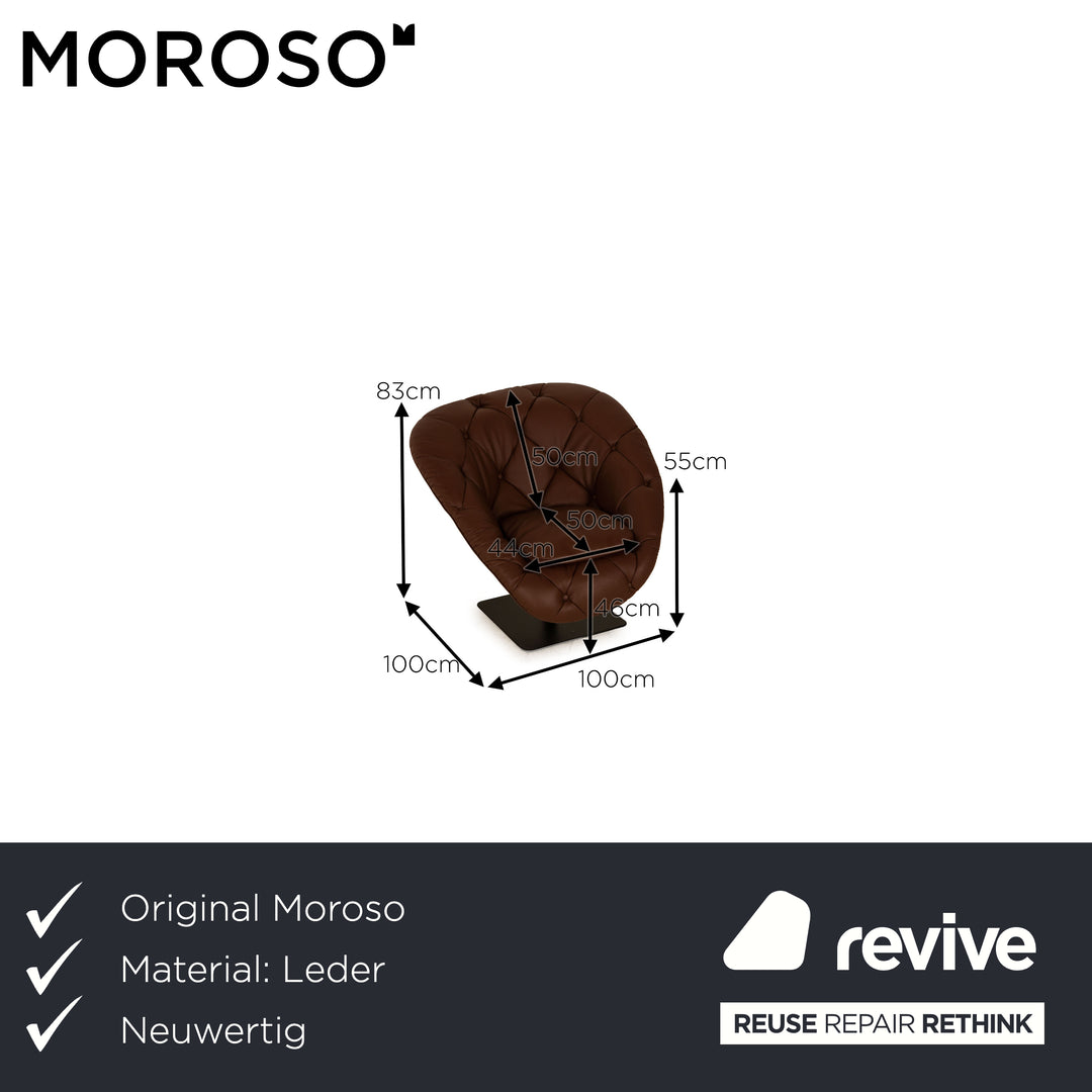 Moroso Bohemian Leder Sessel Braun