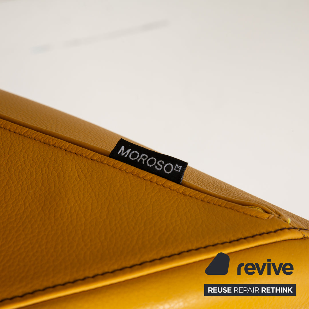 Moroso Fjord ensemble de fauteuils en cuir jaune fonction pivotante
