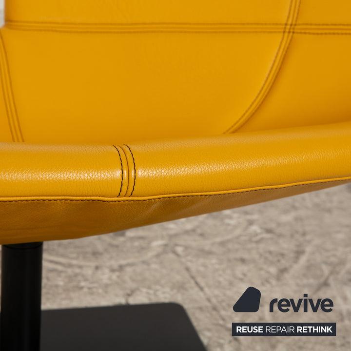 Moroso Fjord ensemble de fauteuils en cuir jaune fonction pivotante