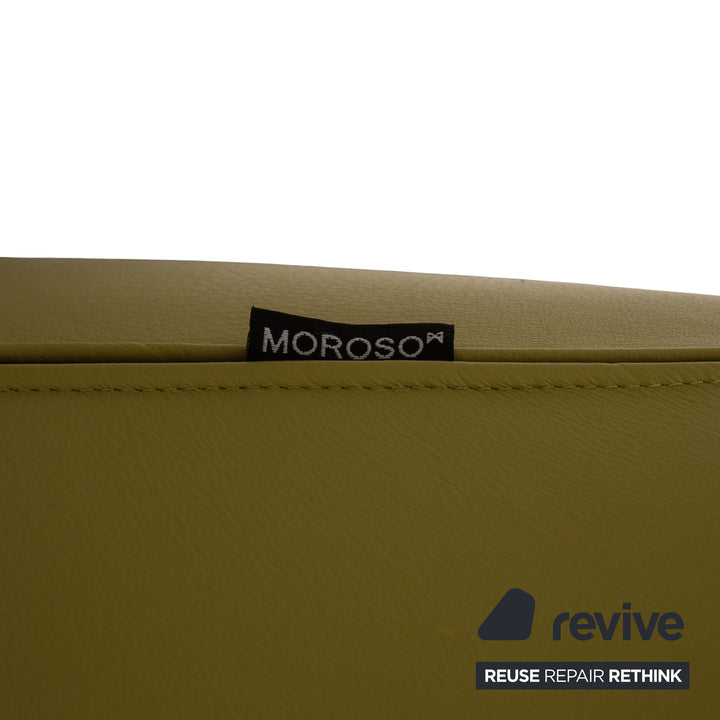 Moroso Fjord Leder Sessel Grün Drehfunktion