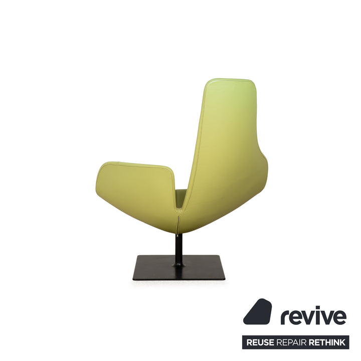 Moroso Fjord Leder Sessel Grün Drehfunktion