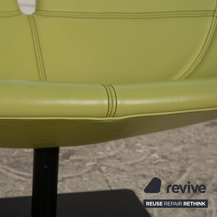 Moroso Fjord Leder Sessel Grün Drehfunktion