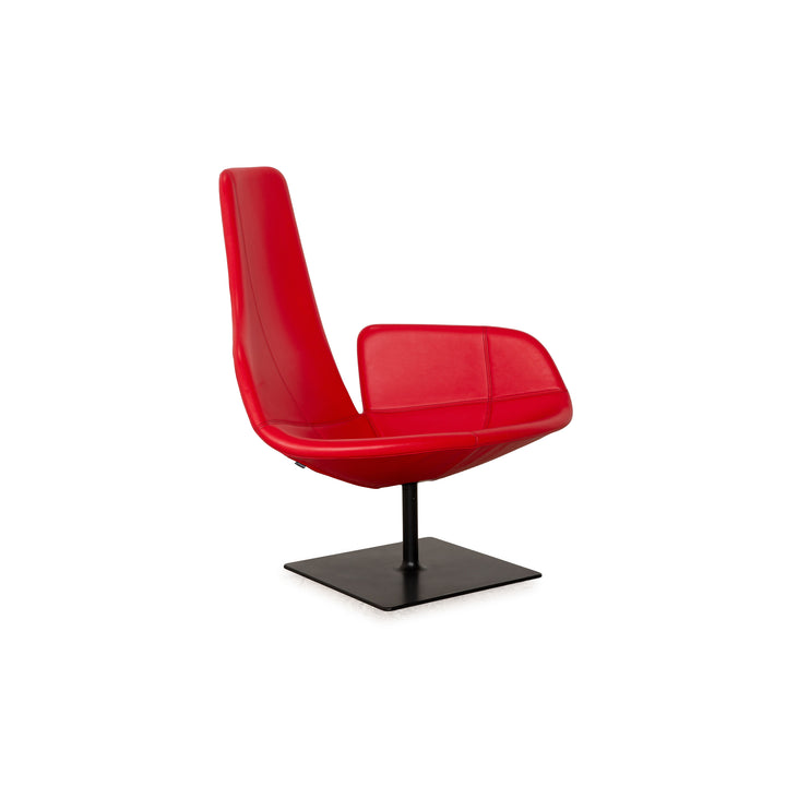 Moroso Fjord Leather Armchair Red Swivel function