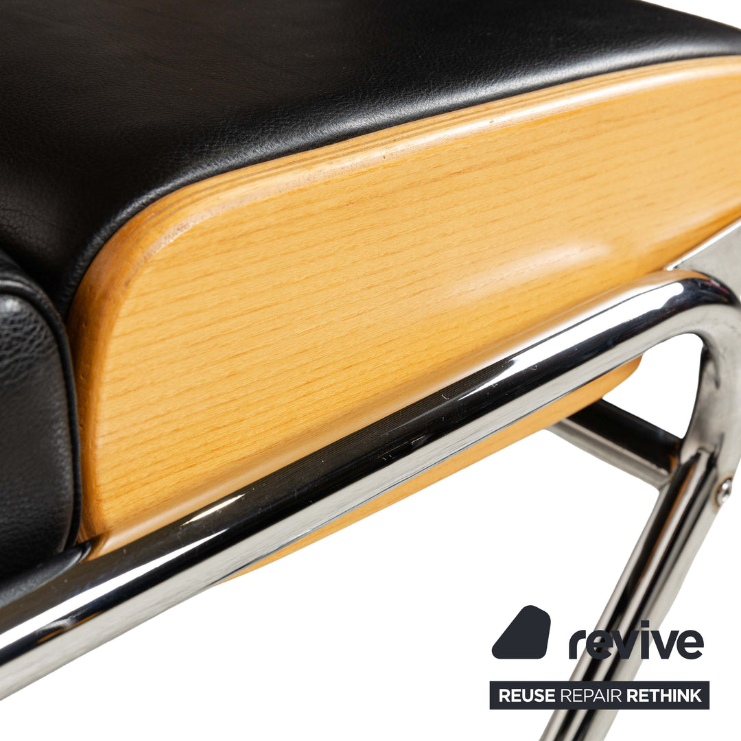 Moroso Futuro Leder Holz Liege Schwarz manuelle Funktion