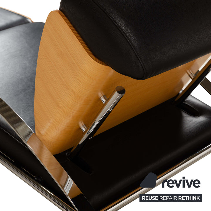 Moroso Futuro Leder Holz Liege Schwarz manuelle Funktion