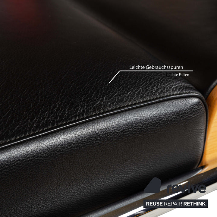 Moroso Futuro Leder Holz Liege Schwarz manuelle Funktion