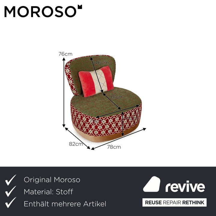 Moroso Juju Sushi Edition Stoff Sessel Garnitur Grün Blau Creme