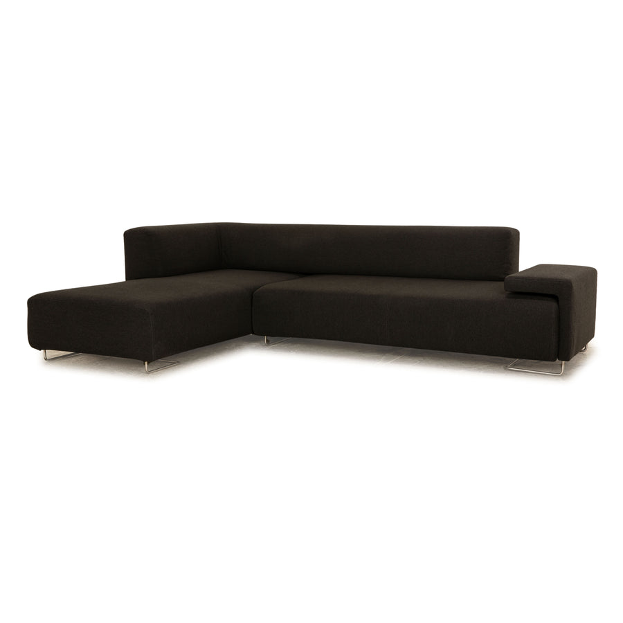 Moroso Lowland Fabric Corner Sofa Dark Gray Recamiere Left Sofa Couch