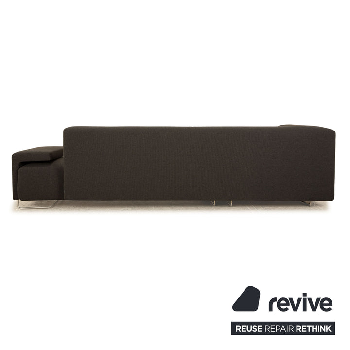 Moroso Lowland Fabric Corner Sofa Dark Gray Recamiere Left Sofa Couch