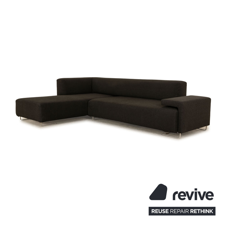 Moroso Lowland Fabric Corner Sofa Dark Gray Recamiere Left Sofa Couch