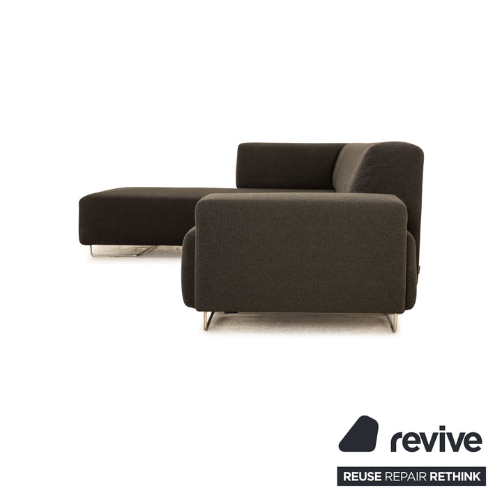Moroso Lowland Fabric Corner Sofa Dark Gray Recamiere Left Sofa Couch