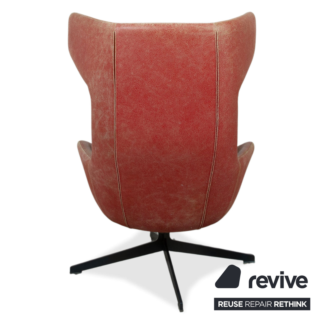 Moroso Take A Line For A Walk 389 Leder Sessel Rot inkl. Hocker von Alfredo Häberli