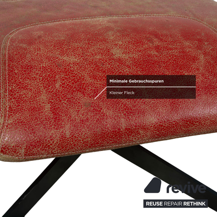 Moroso Take A Line For A Walk 389 Leder Sessel Rot inkl. Hocker von Alfredo Häberli