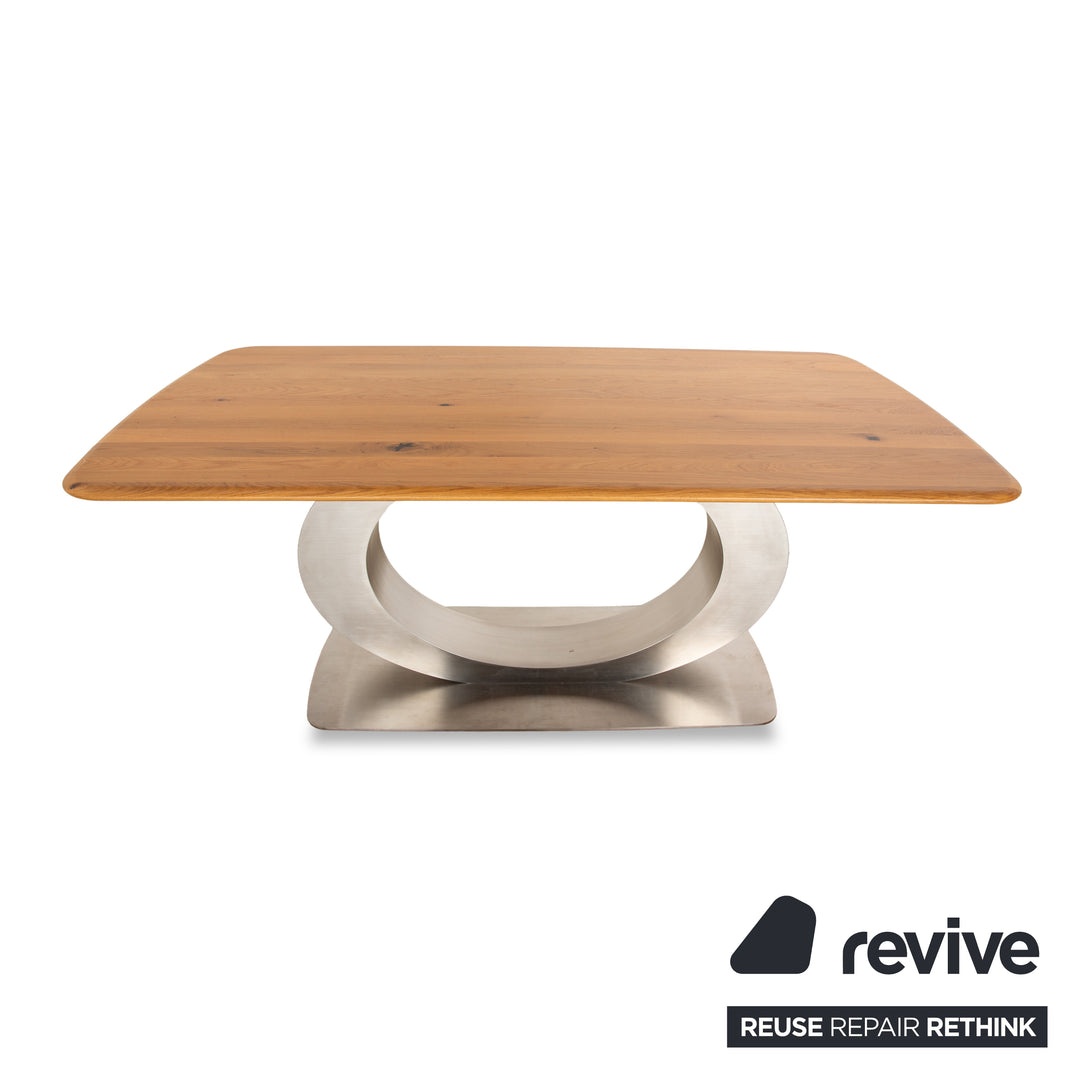 Échantillon bague Brisko T1812-2F table à manger en bois chêne sauvage marron 180 x 76 x91