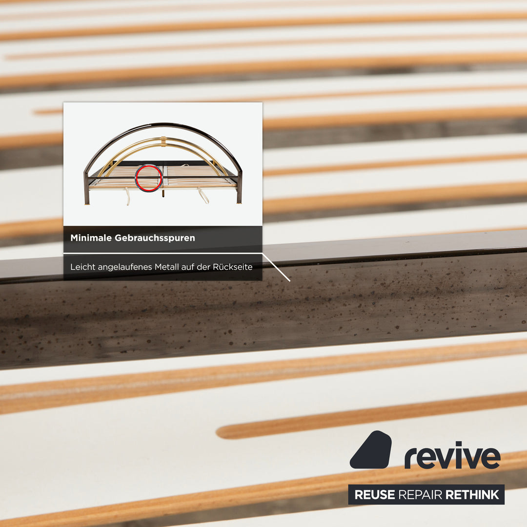 Musterring Doppelbett Metall mit Lattenrost schwarz gold