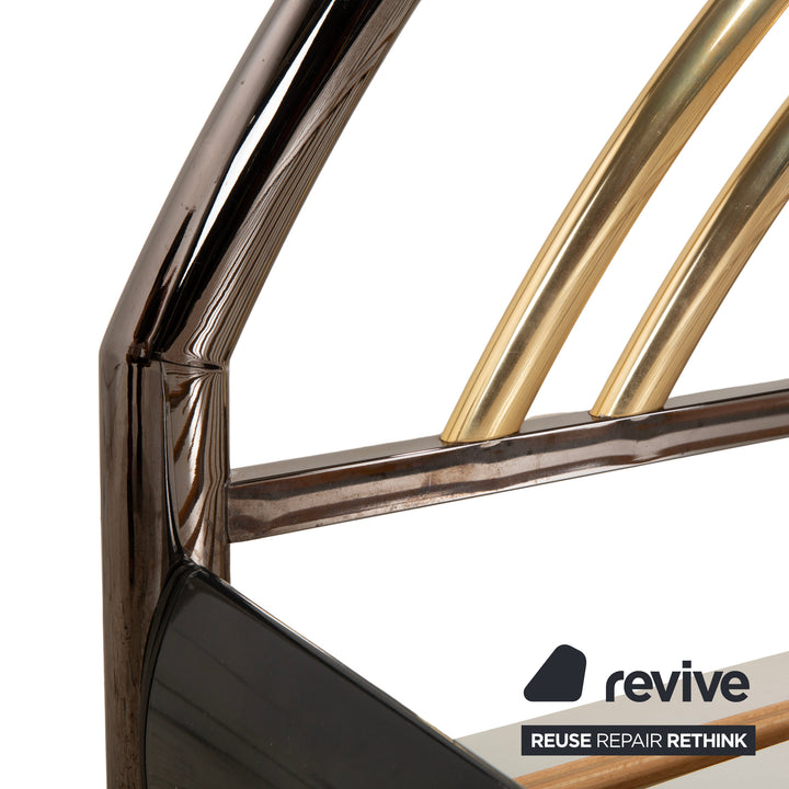 Musterring Doppelbett Metall mit Lattenrost schwarz gold