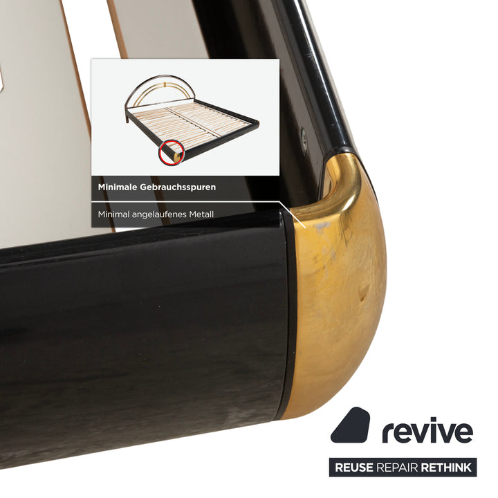 Musterring Doppelbett Metall mit Lattenrost schwarz gold